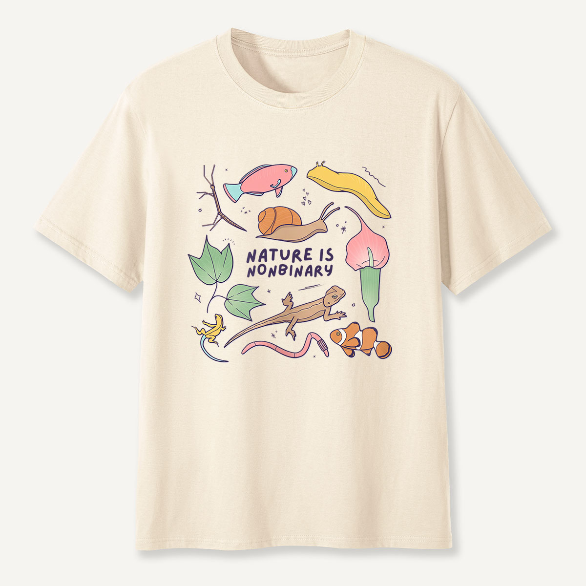 MDCTBYWY26072405 Nature is Nonbinary T-Shirt