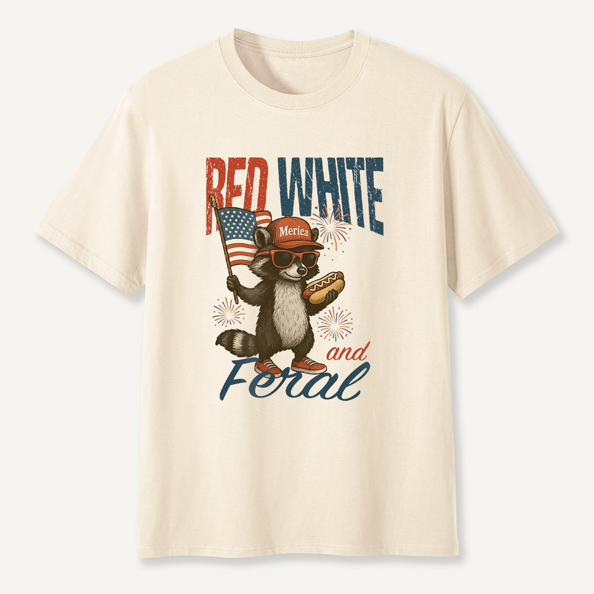America Flag Raccoon T-Shirt