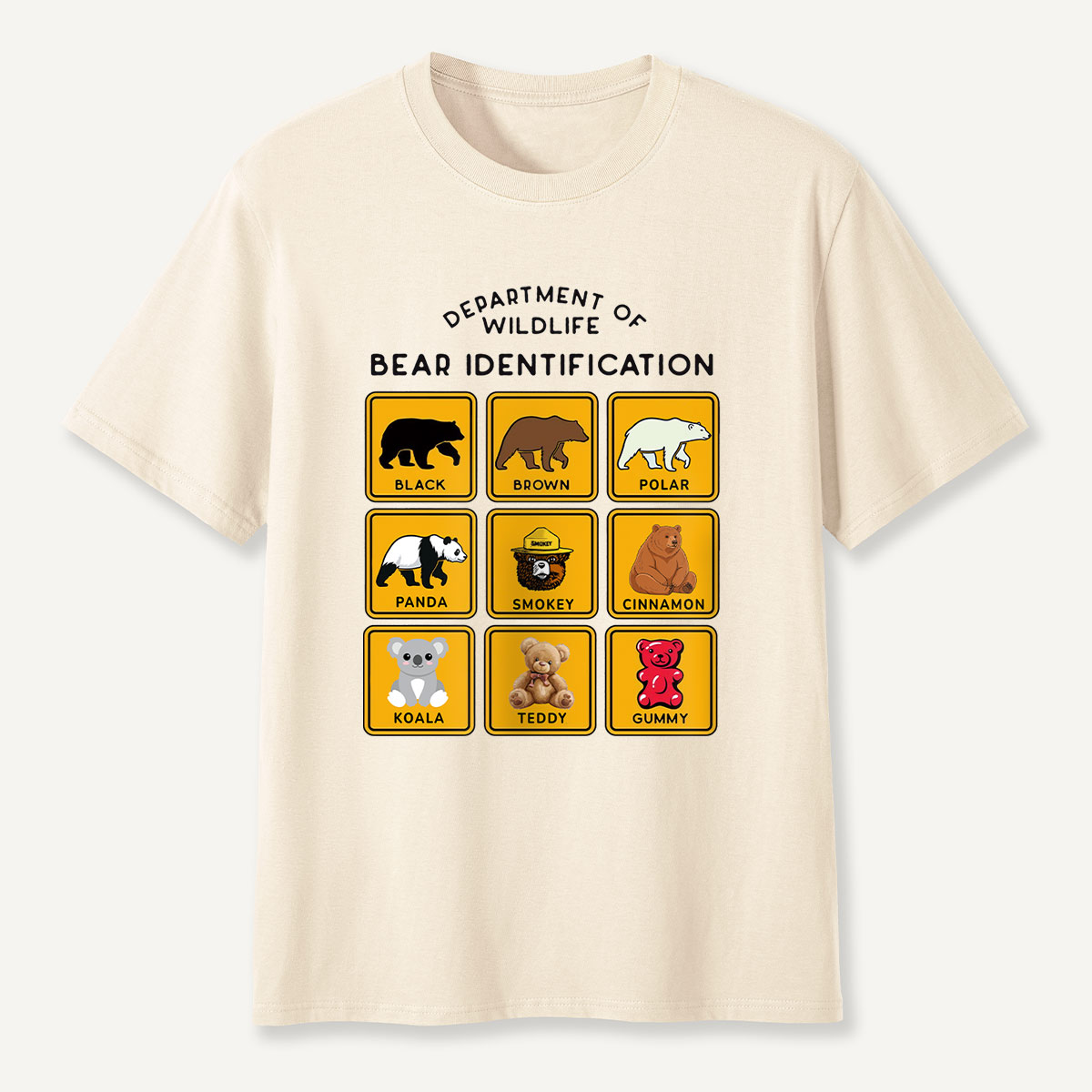 Department of Wildlife Bear Identification Grid T-Shirt