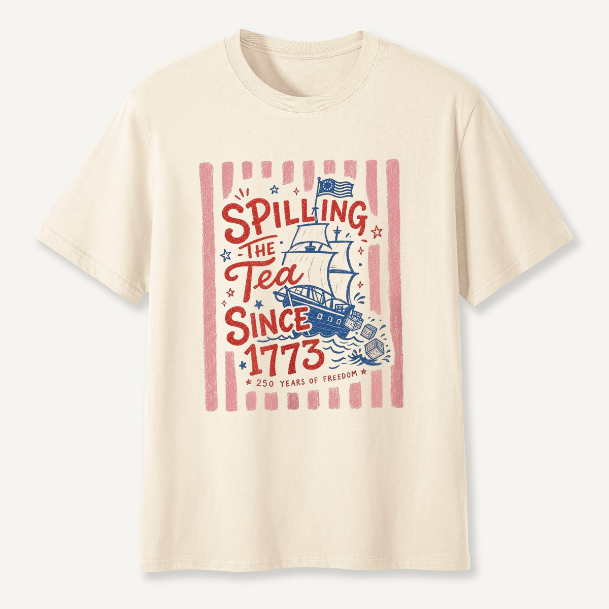 Striped Spilling The Tea Since 1773 T-Shirt
