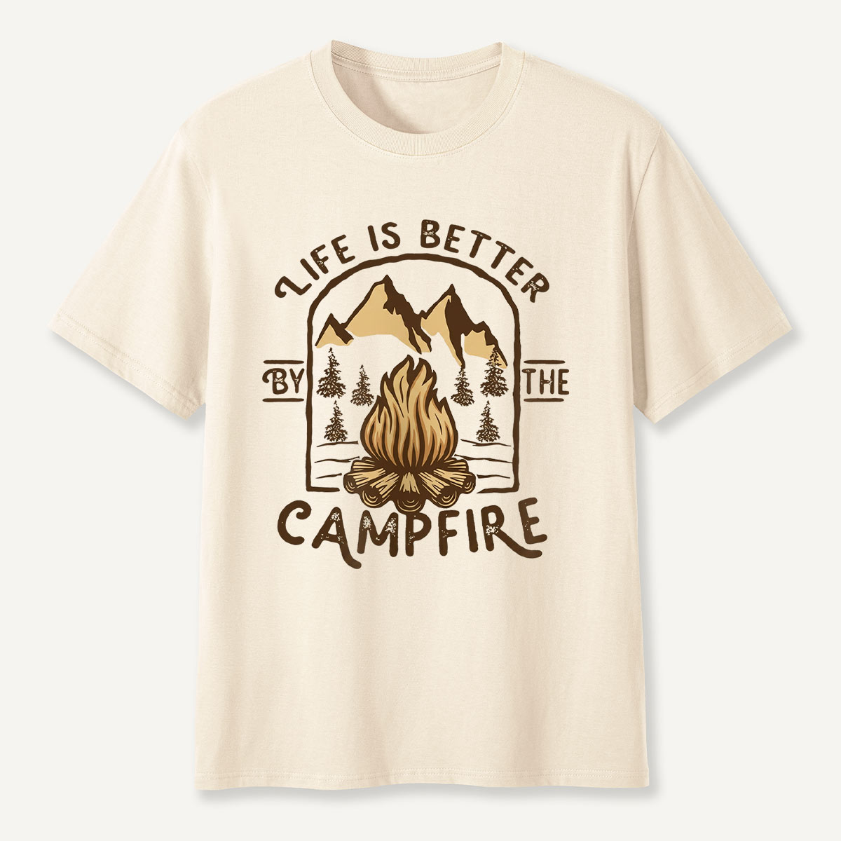 Life Is Better by the Campfire Mountain Camp T-Shirt