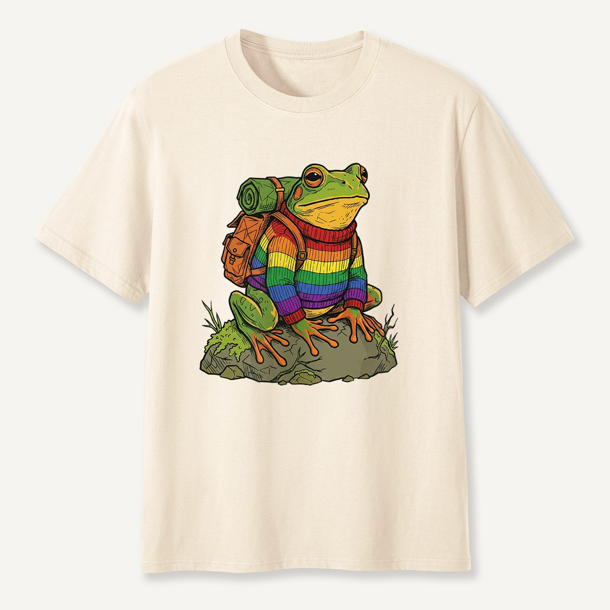 Frog Rainbow Backpack T-Shirt
