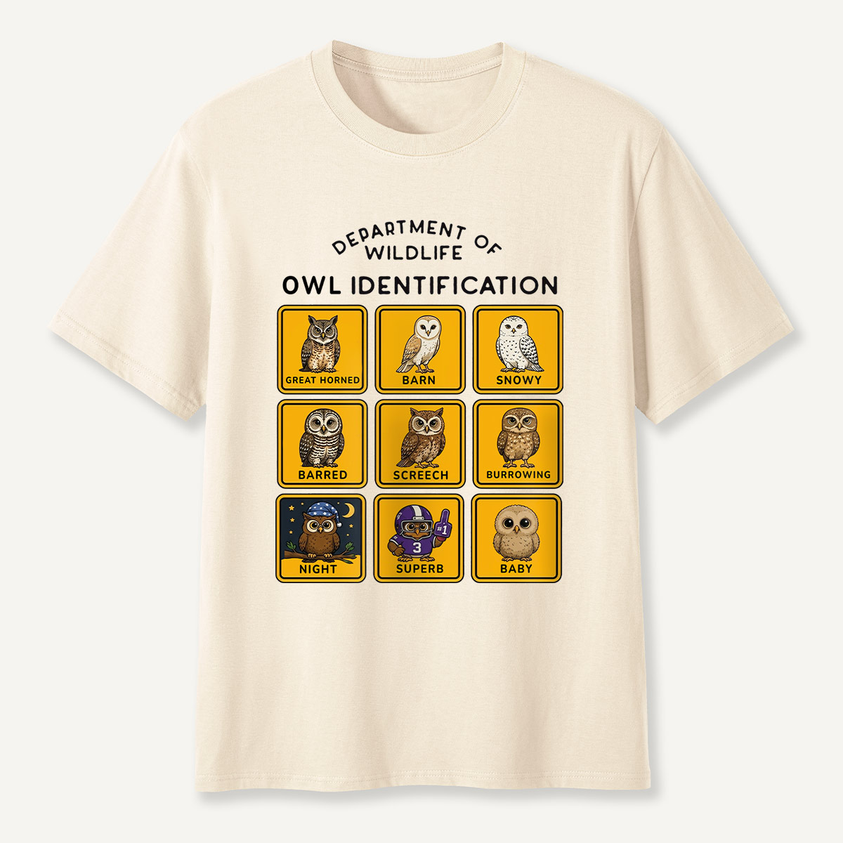 Department of Wildlife Owl Identification T-Shirt