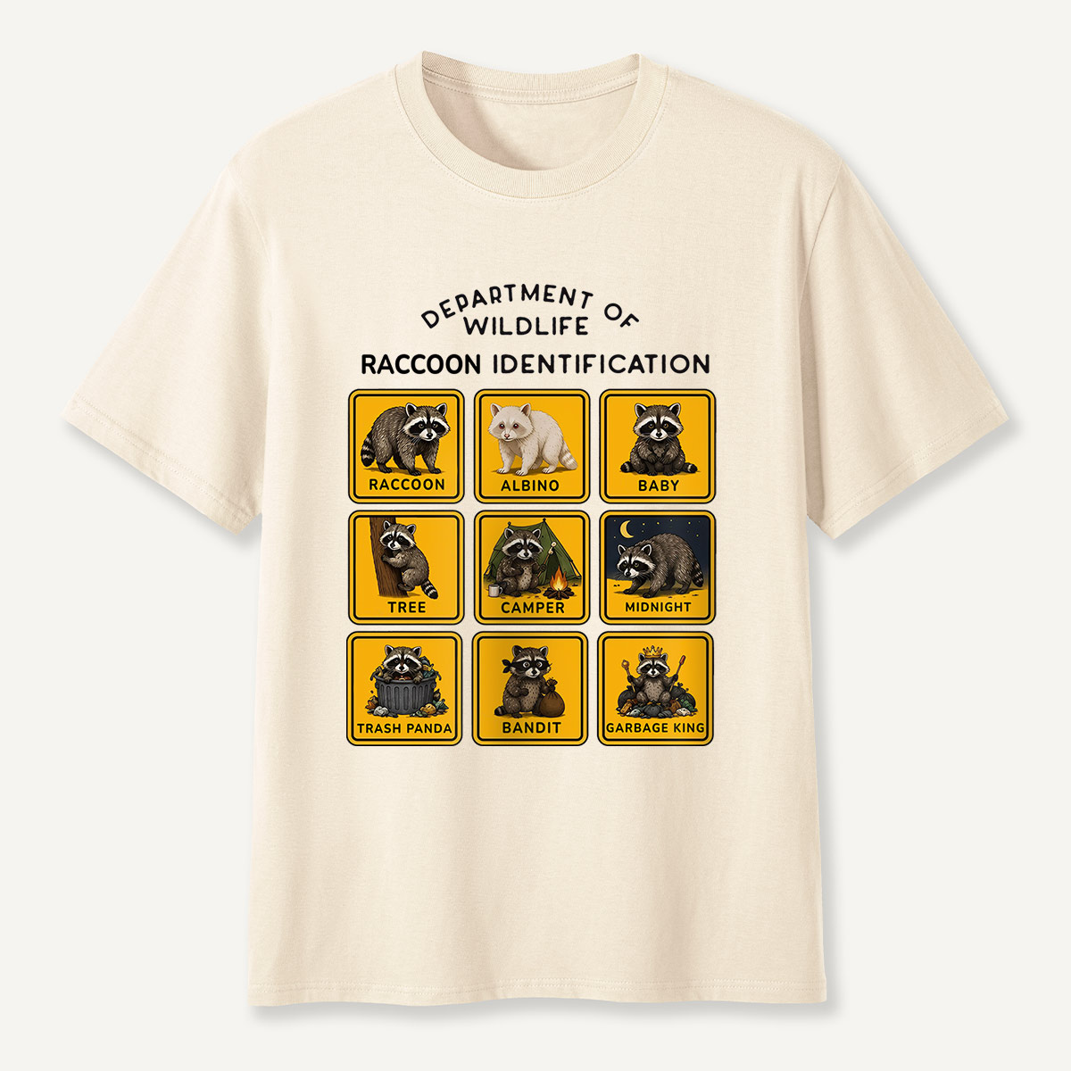 Department of Wildlife Raccoon Identification T-Shirt