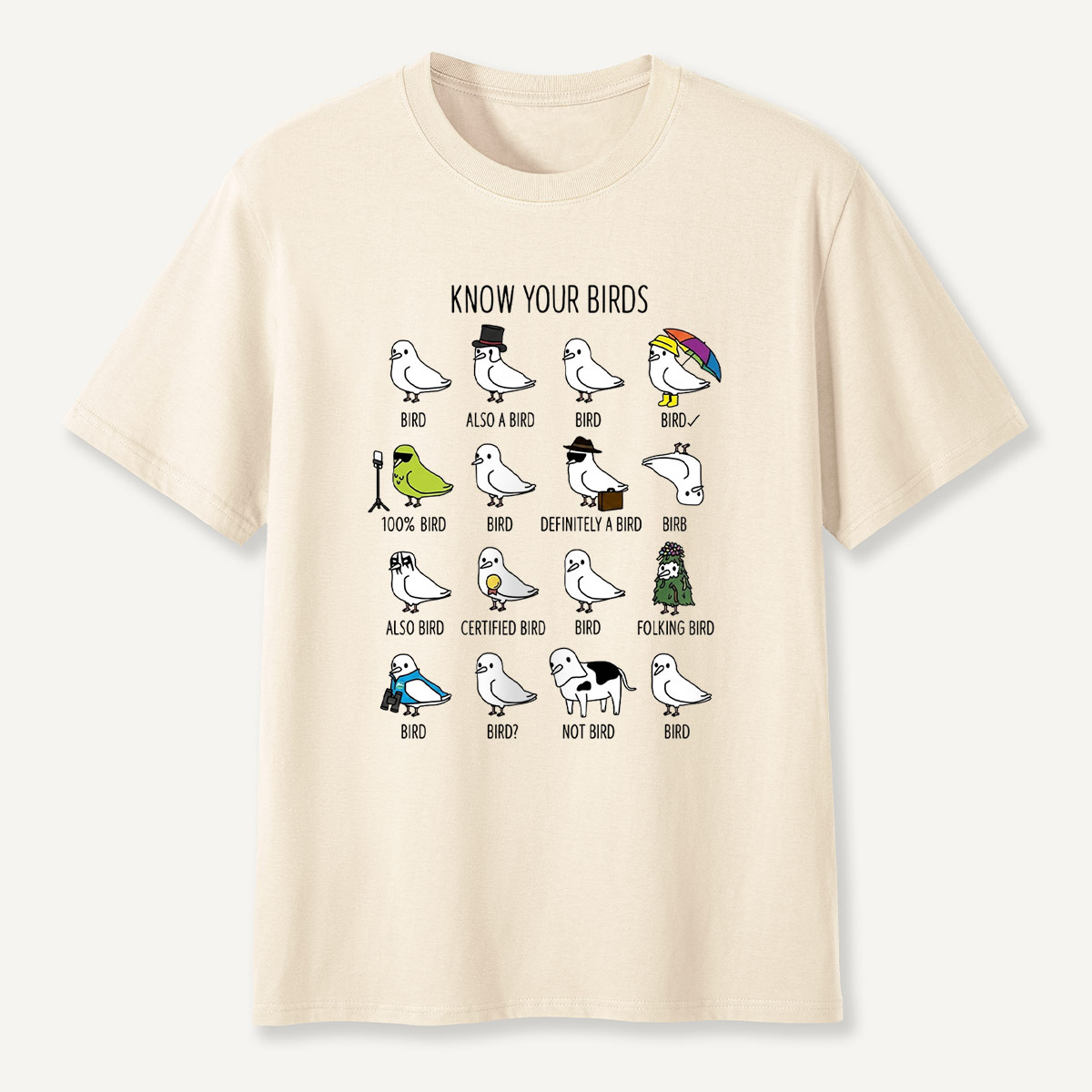 Know Your Birds Bird Chart T-shirt