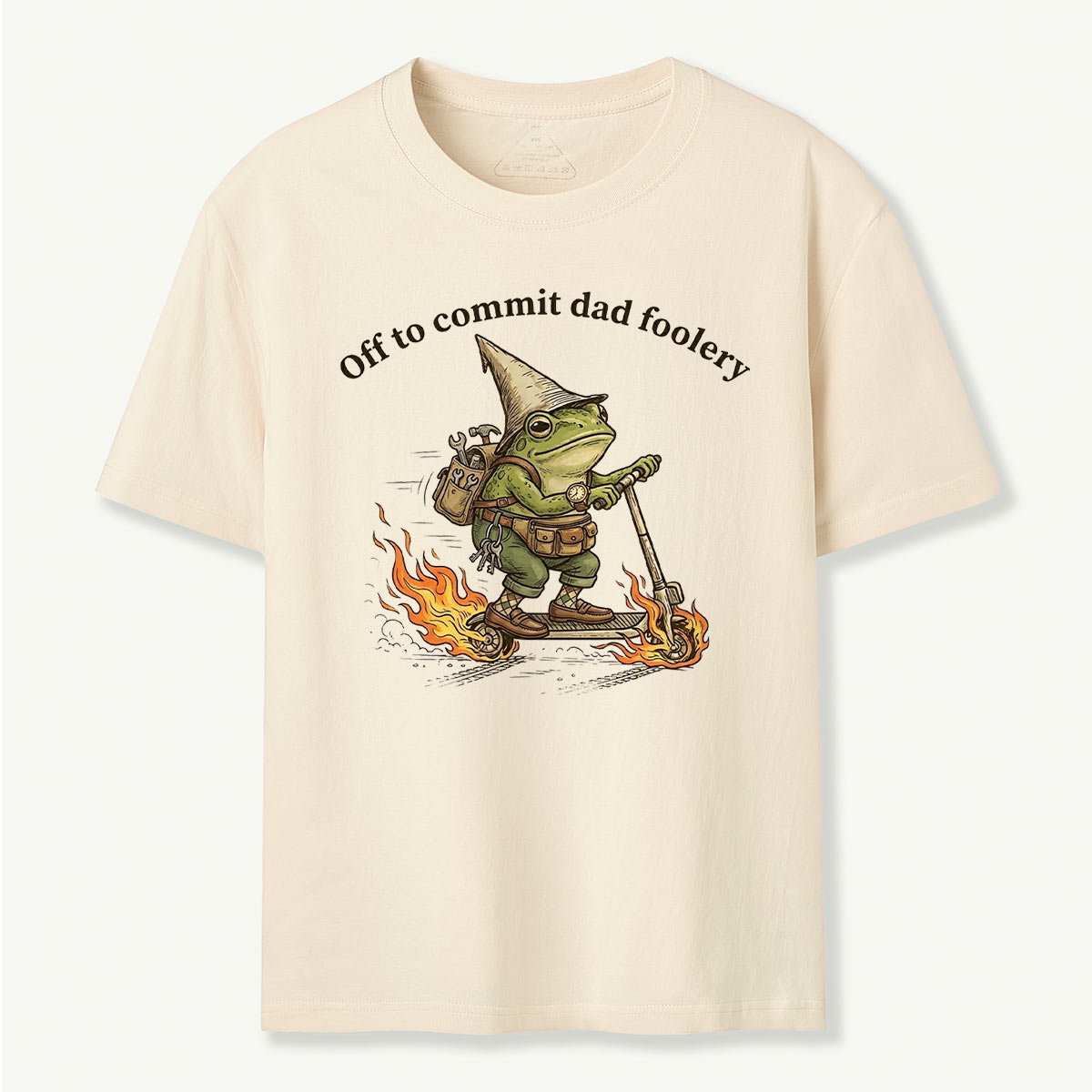 Dad Foolery Frog on Fire Scooter T-Shirt
