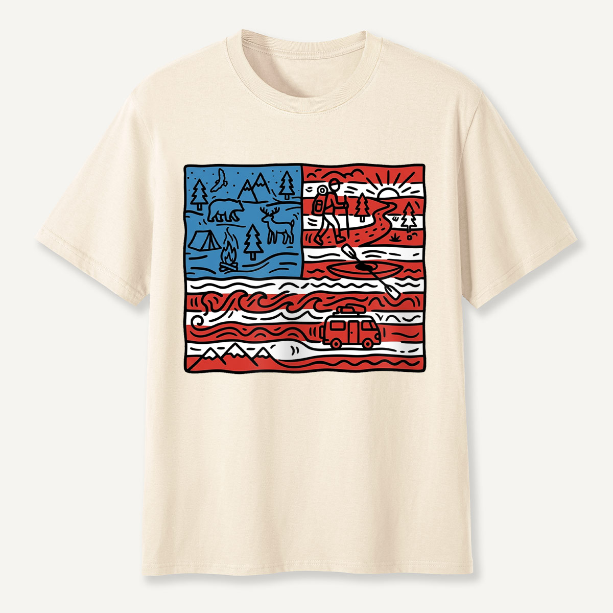 Outdoor Adventure Flag T-Shirt