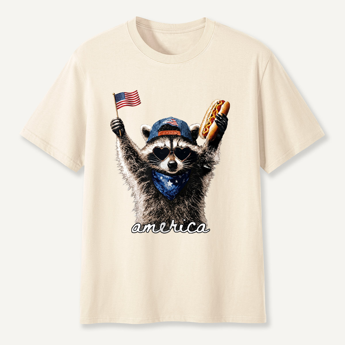 Patriotic Raccoon America T-Shirt