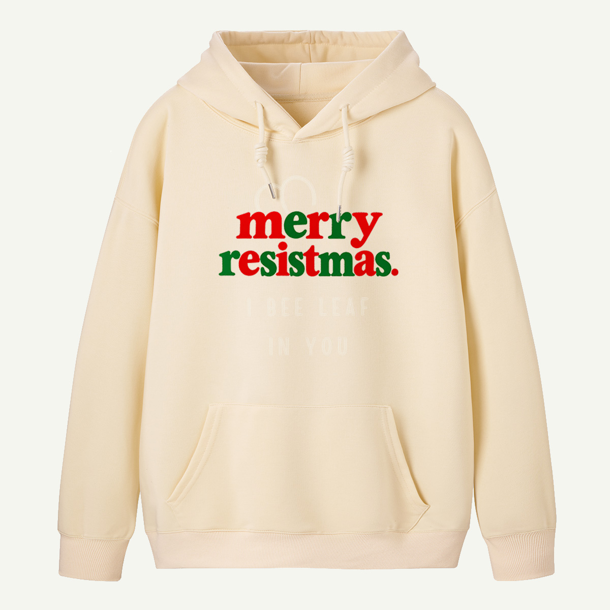 Merry Resistmas Minimalist Red And Green Holiday Typography Hoodie