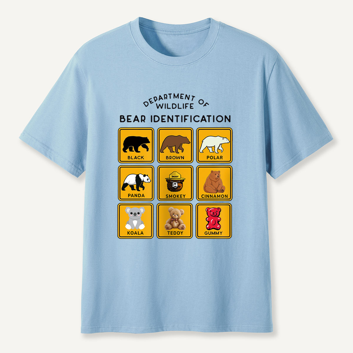 Department of Wildlife Bear Identification Grid T-Shirt