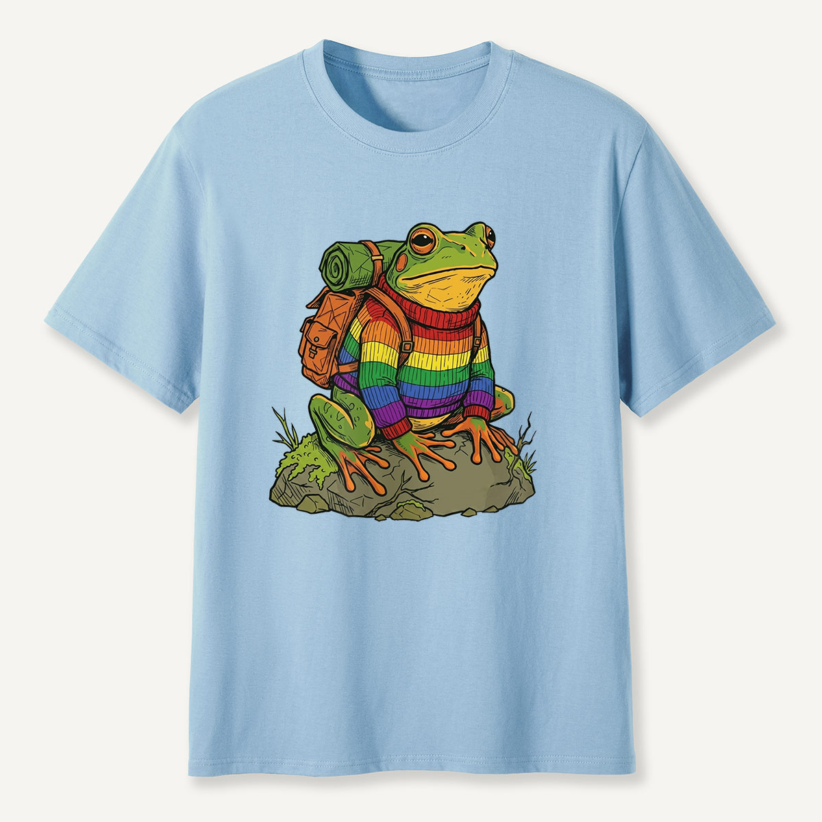 Frog Rainbow Backpack T-Shirt