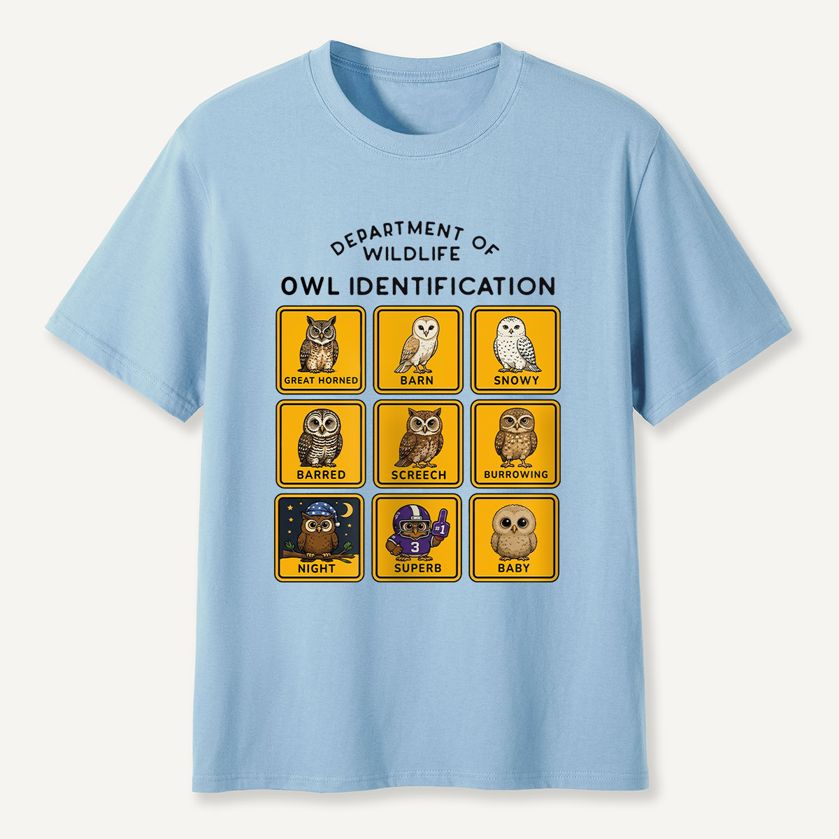 Department of Wildlife Owl Identification T-Shirt