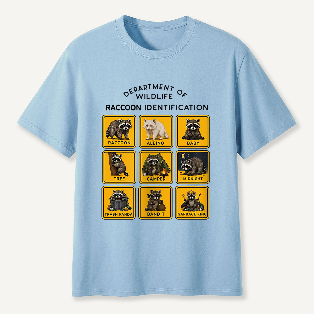Department of Wildlife Raccoon Identification T-Shirt