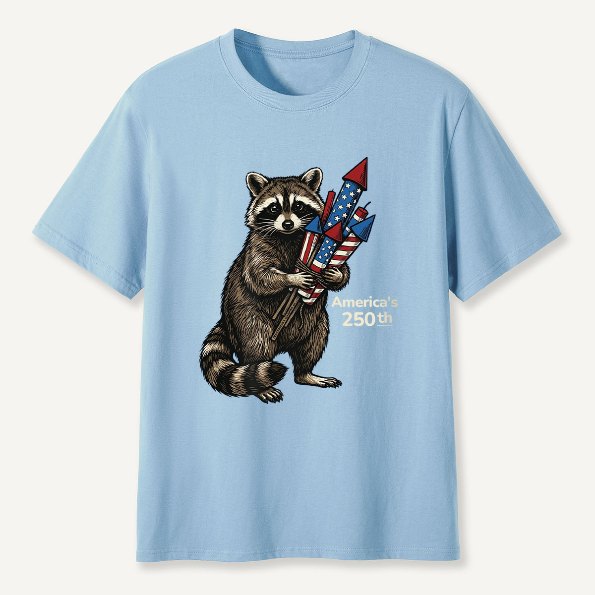 Raccoon America’s 250th Fireworks T-Shirt