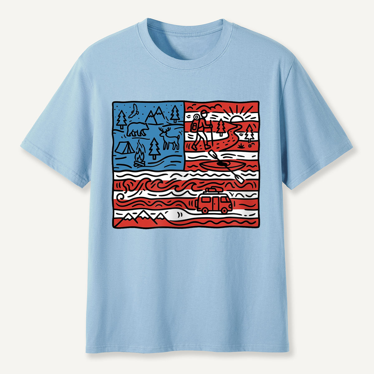 Outdoor Adventure Flag T-Shirt