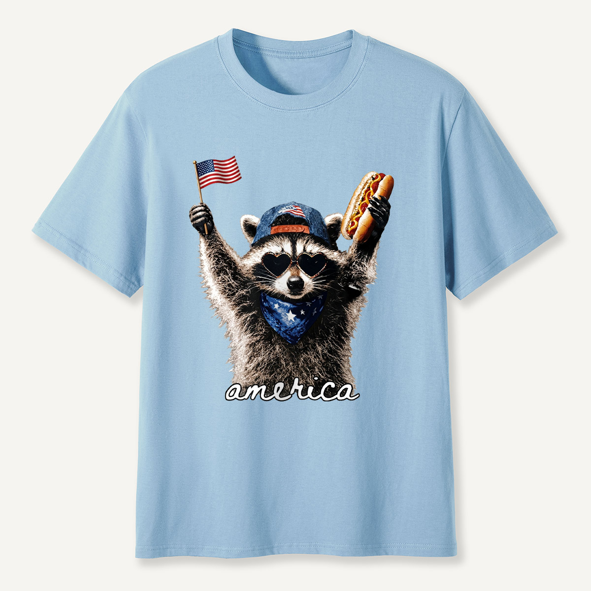 Patriotic Raccoon America T-Shirt