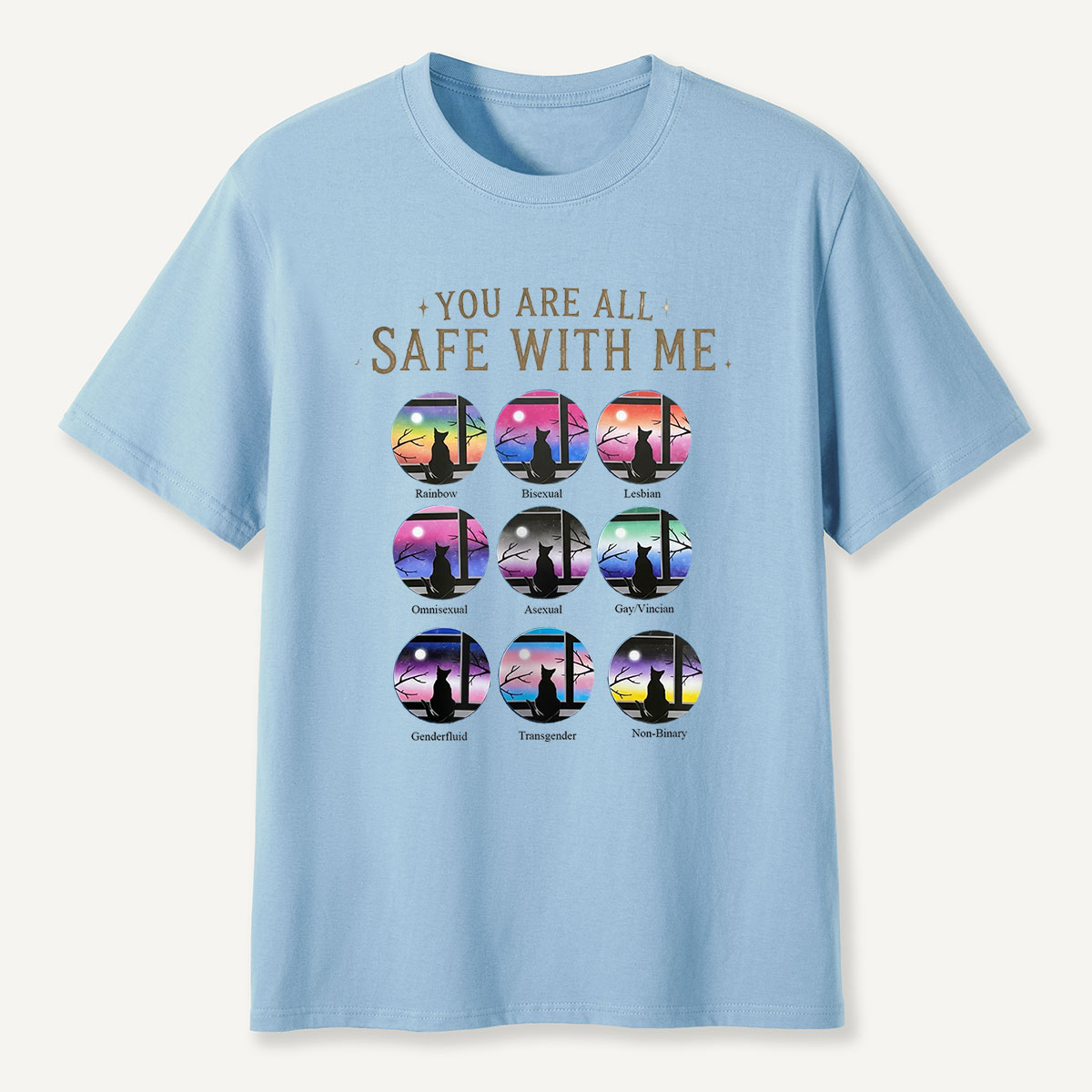 You Are All Safe With Me Cat T‑Shirt
