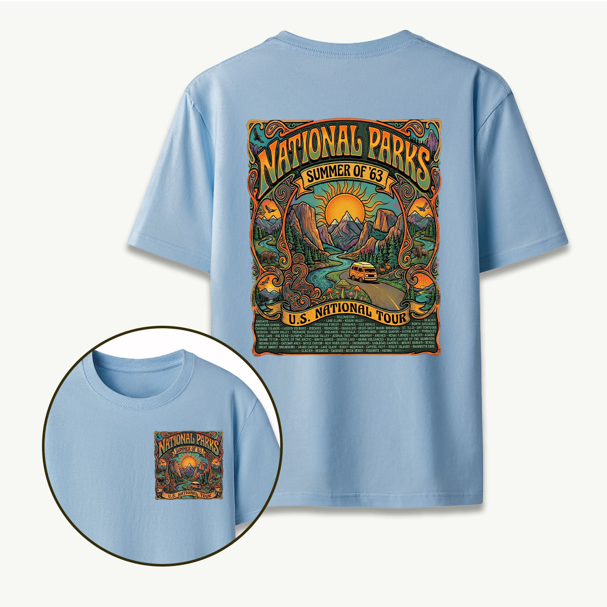 Vintage National Parks US Tour Summer of 63 Retro T-Shirt