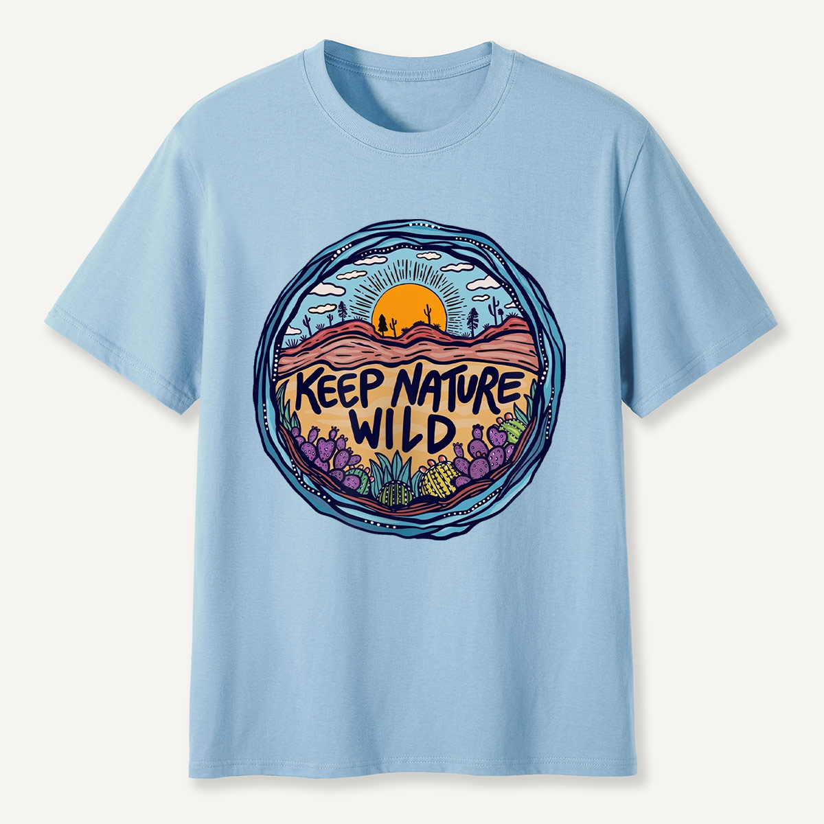 Desert Sunset Nature Badge Keep Nature T-Shirt
