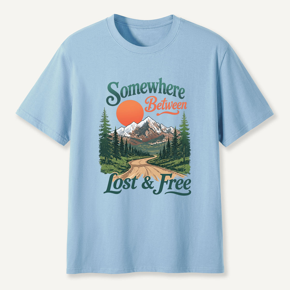Somewhere Between Lost and Free Mountain Nature T-Shirt