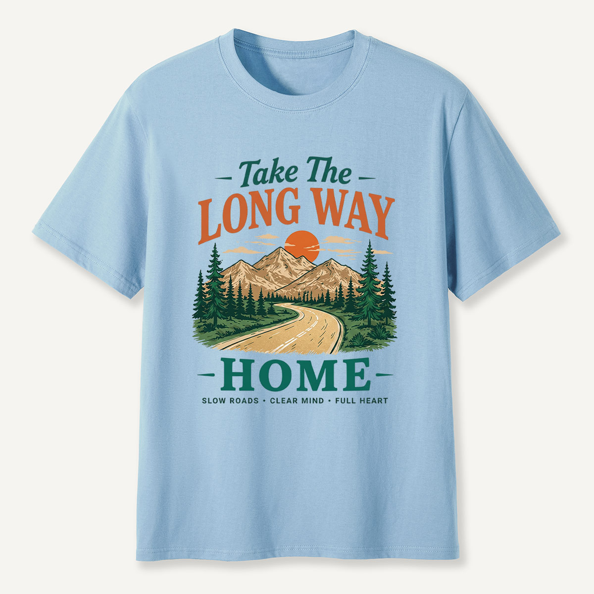 Take The Long Way Home Mountain Road T-Shirt