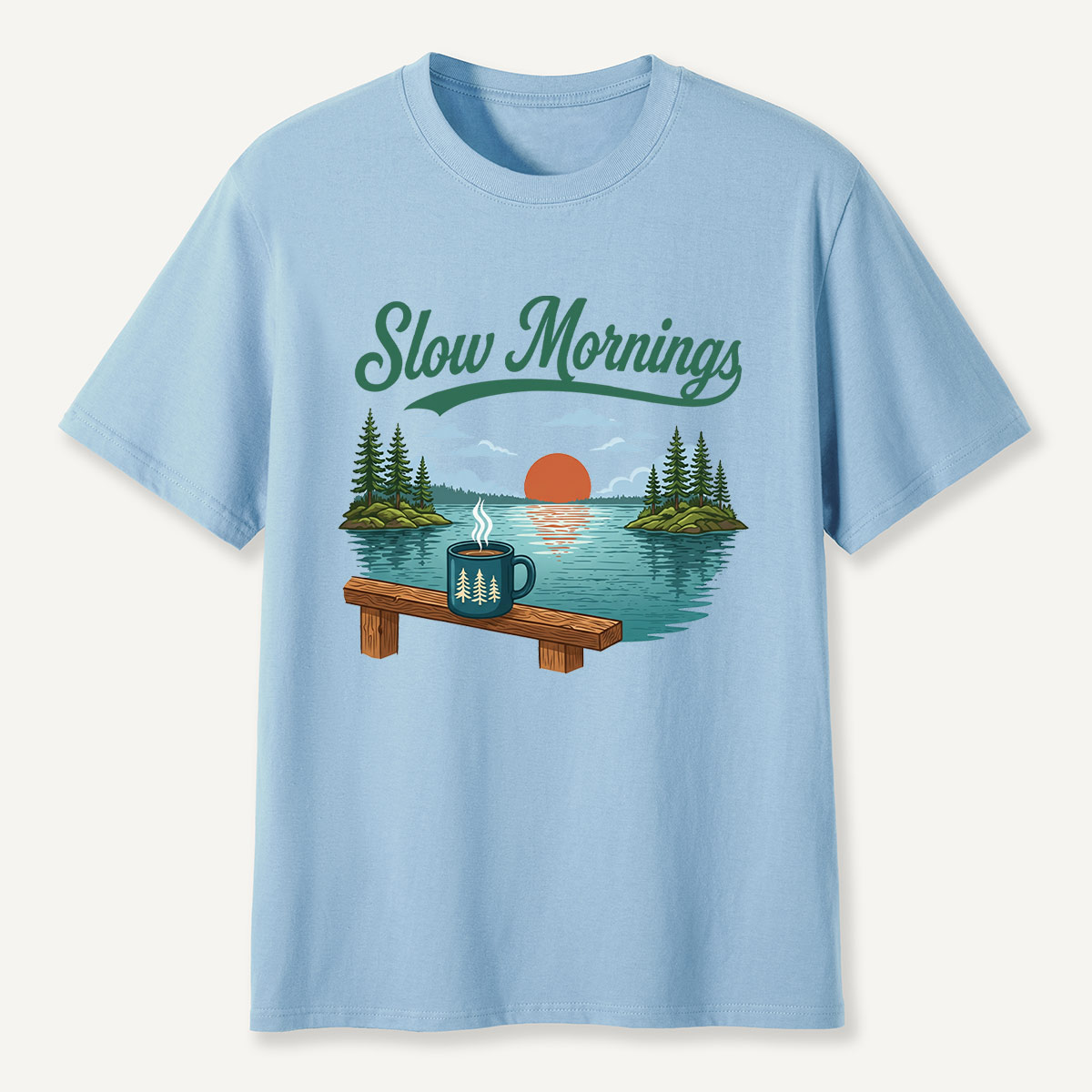 Slow Mornings Lake Coffee T-Shirt