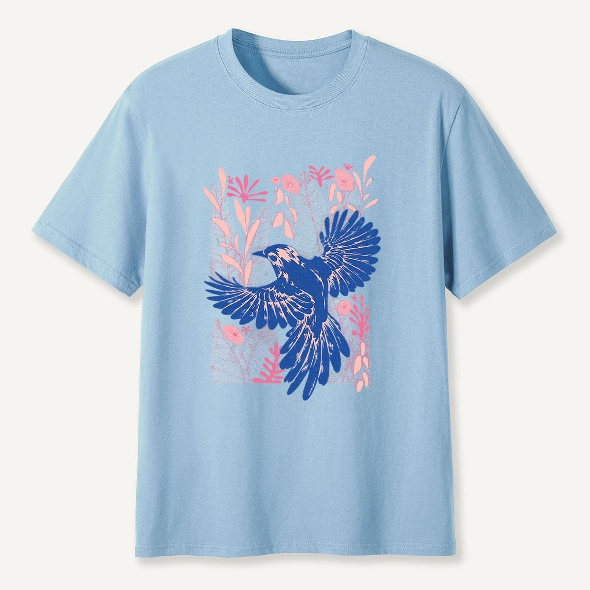 Vintage Blue Bird Botanical T-Shirt