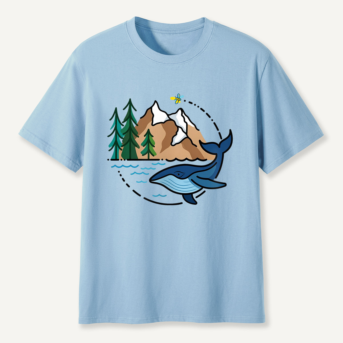 Whale & Mountain Forest T-Shirt