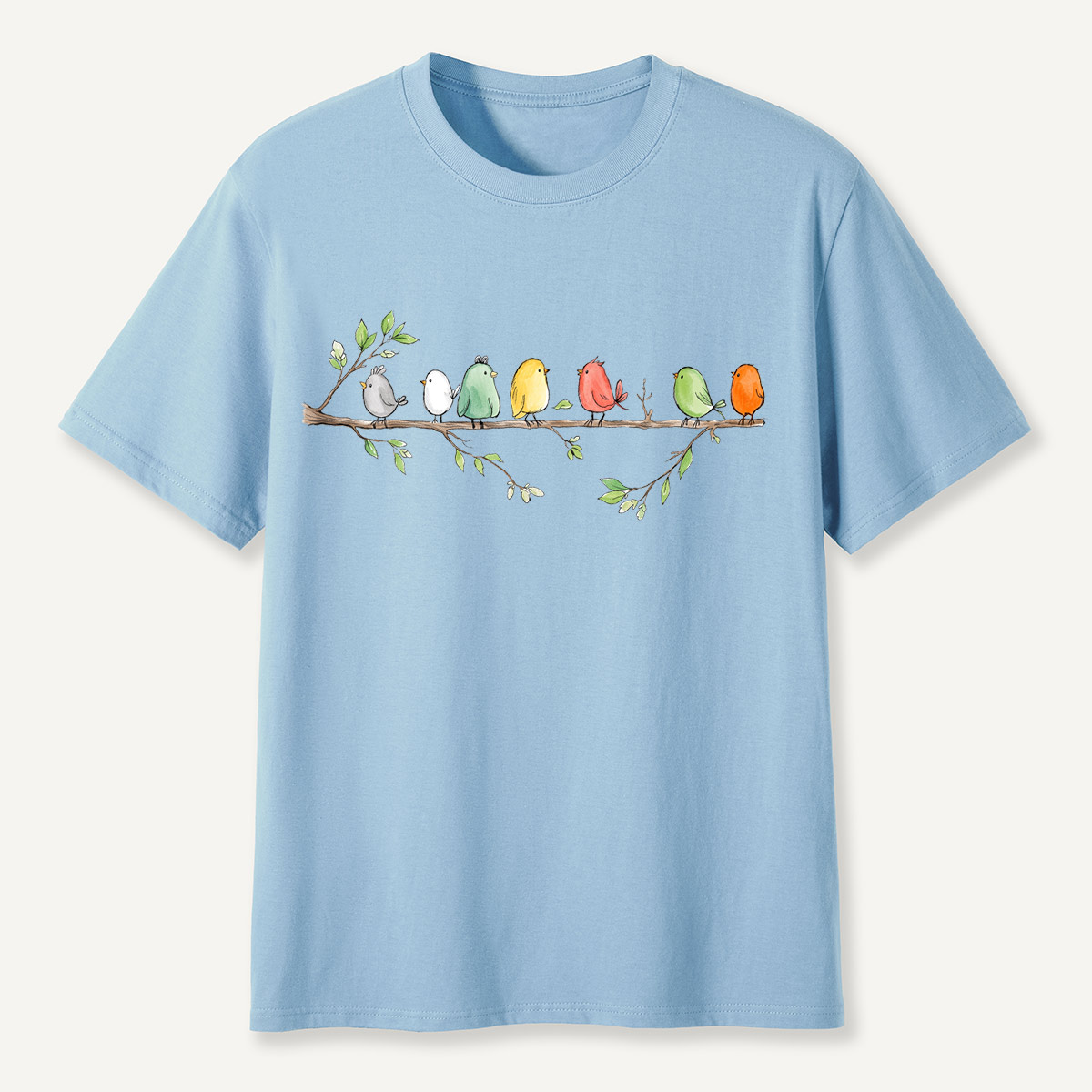 Colorful Songbirds On Branch T-Shirt