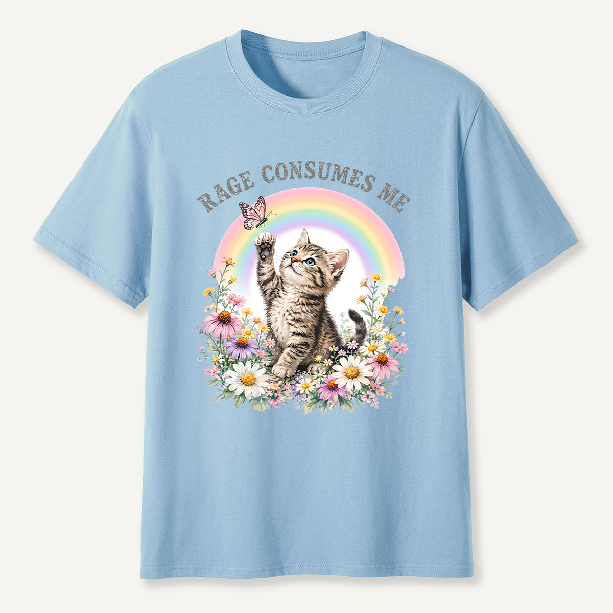 Rainbow Garden Cat T-Shirt