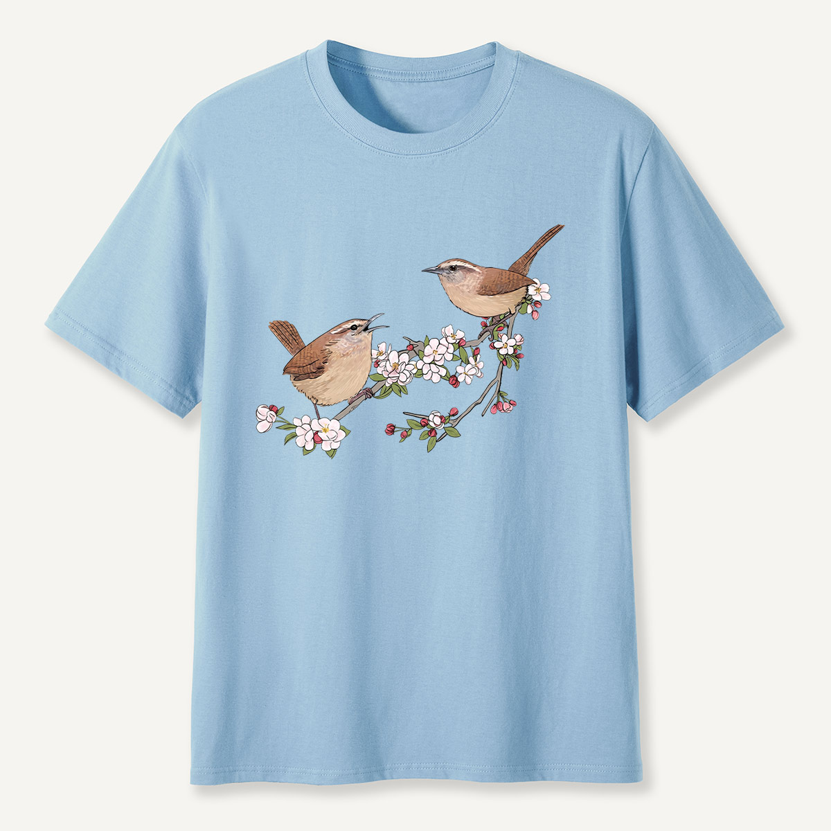 Songbirds On Blooming Branch Nature T-Shirt