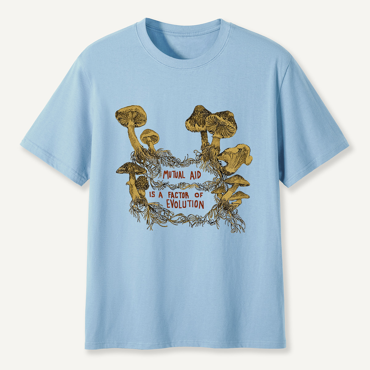 Mutual Aid Mushroom Evolution T-Shirt