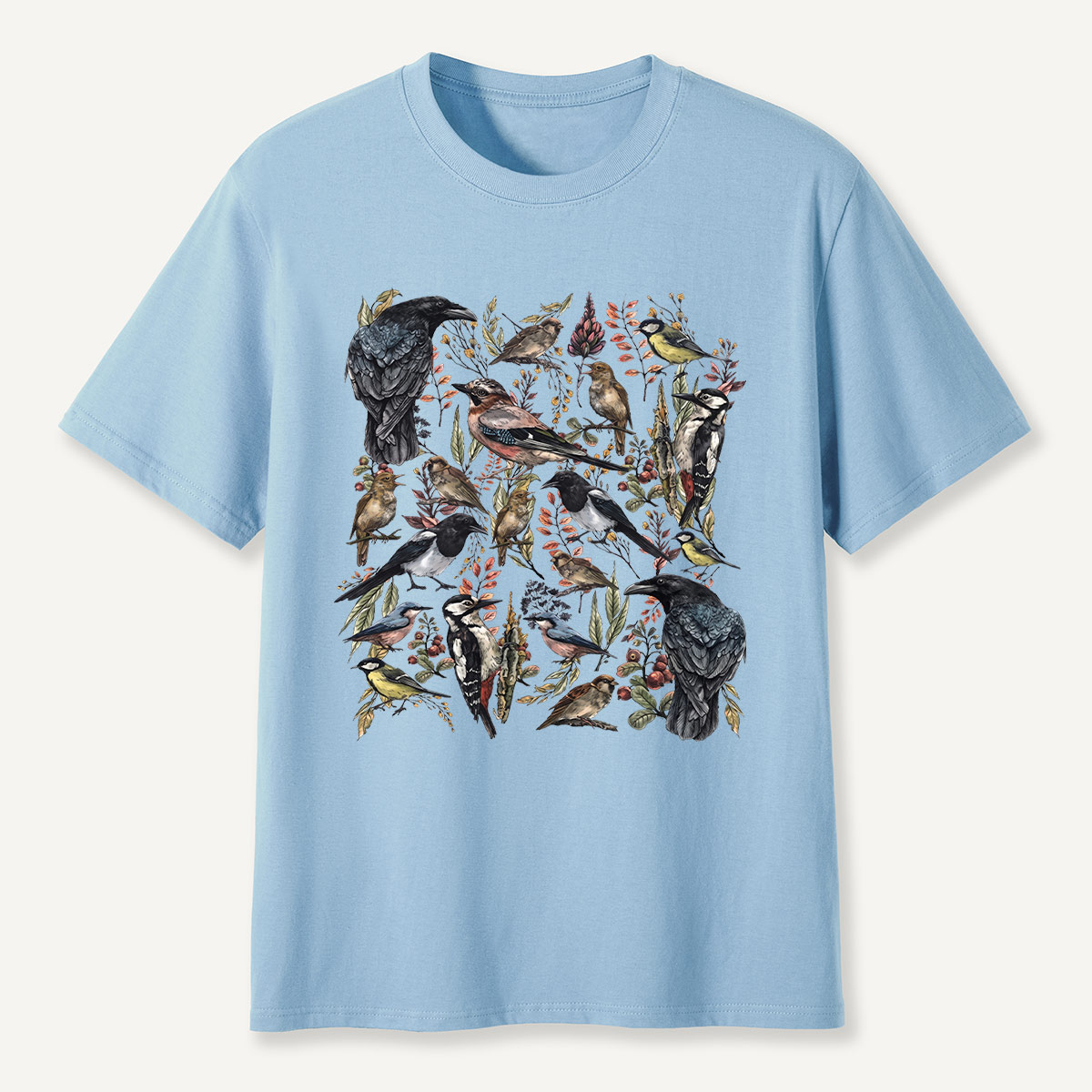 Vintage Wild Birds Botanical T-Shirt