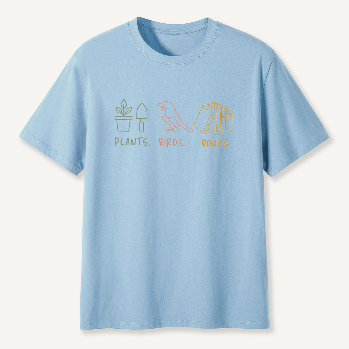 MDCTBYWY26071707Plants, Birds,Books T-Shirt