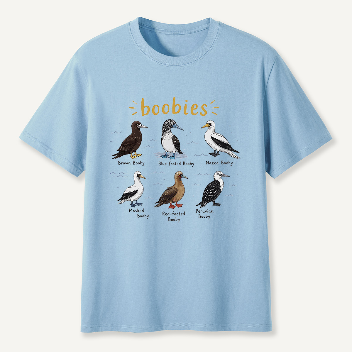 MDCTBYWY26072002 Boobies Bird Species Guide T-Shirt