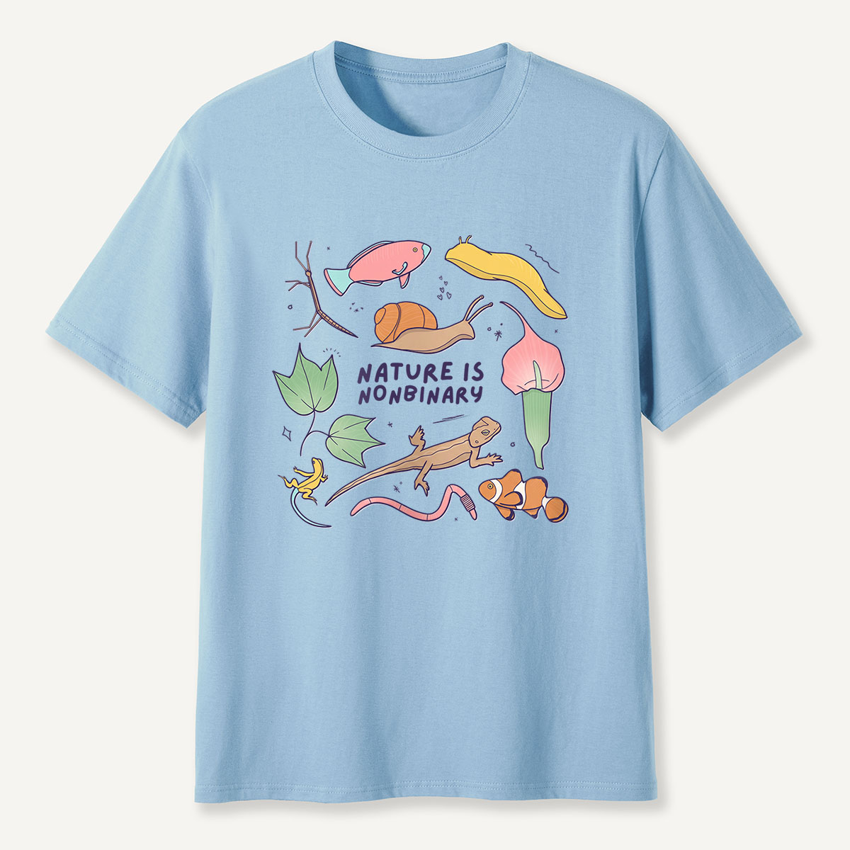 MDCTBYWY26072405 Nature is Nonbinary T-Shirt