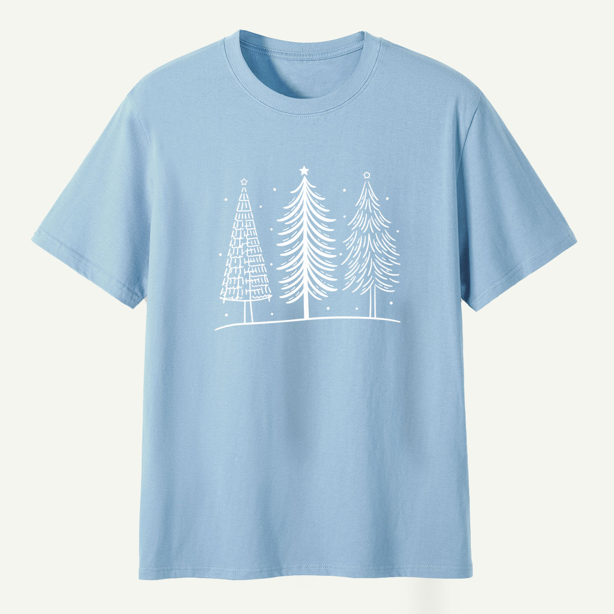 Hand Drawn Winter Christmas Tree Trio T-Shirt