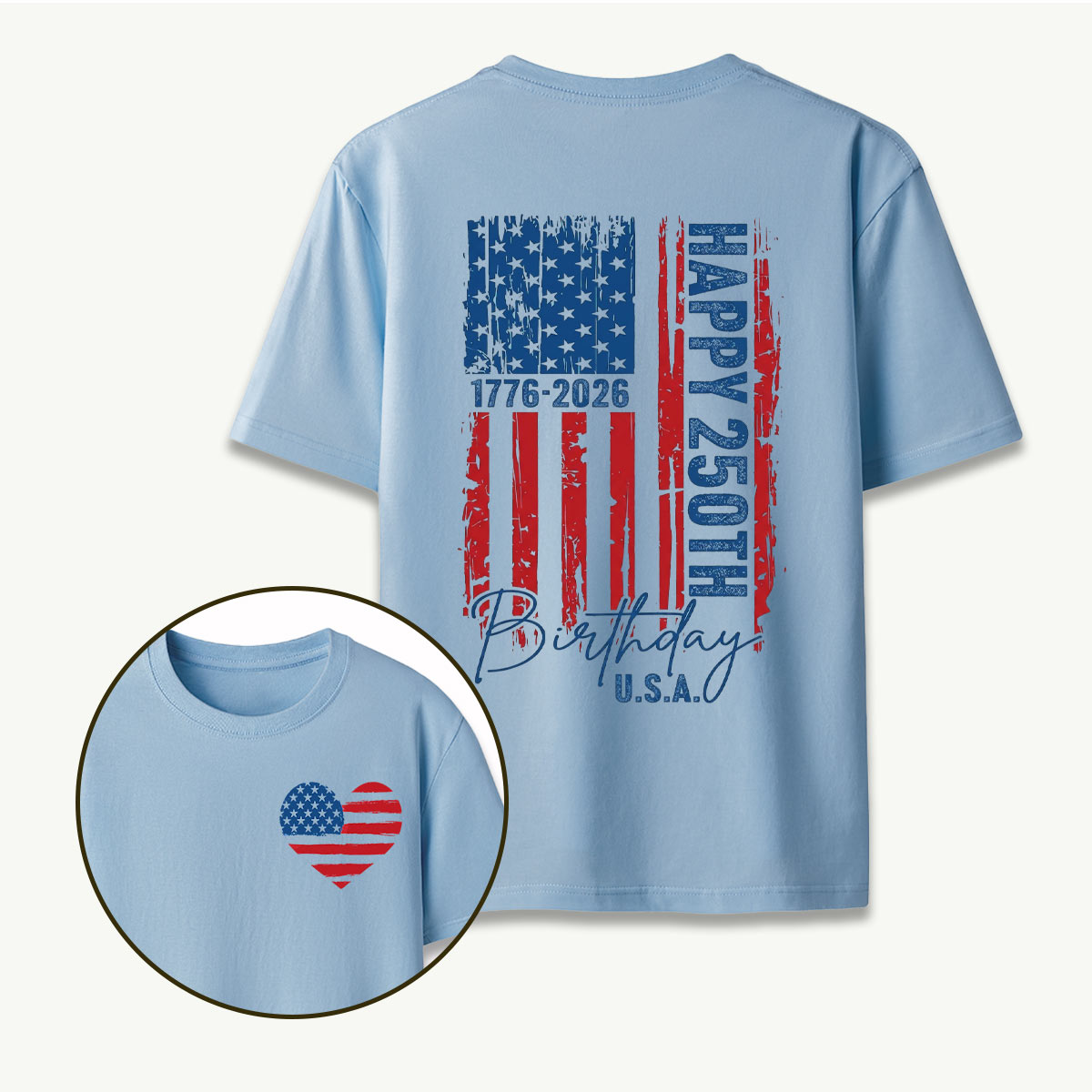 Happy 250th Birthday USA 1776‑2026 American Flag T-Shirt