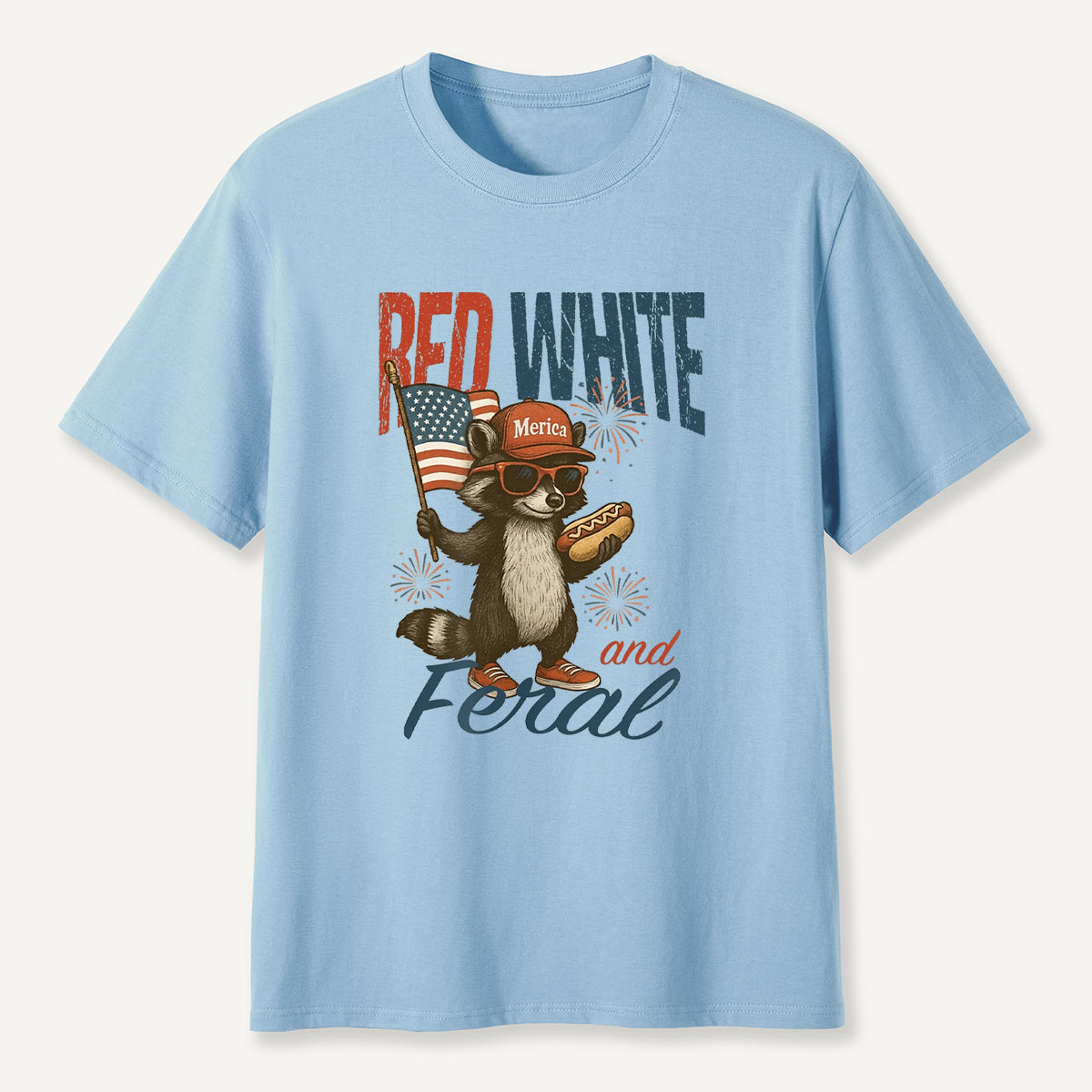 America Flag Raccoon T-Shirt