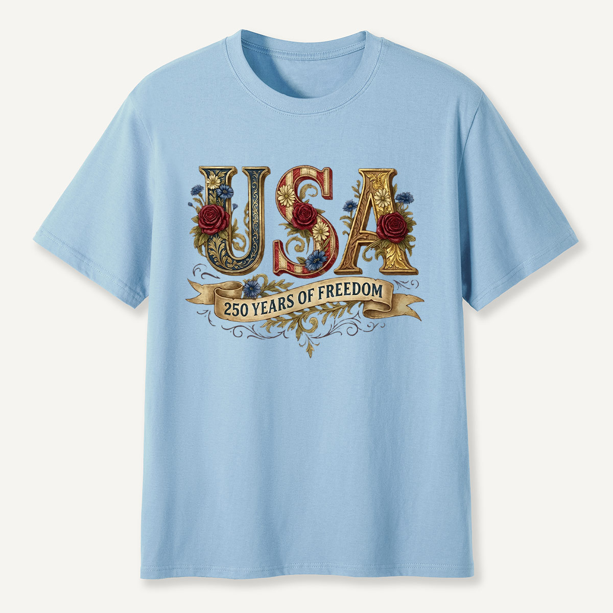 USA 250 Years of Freedom Floral T-Shirt
