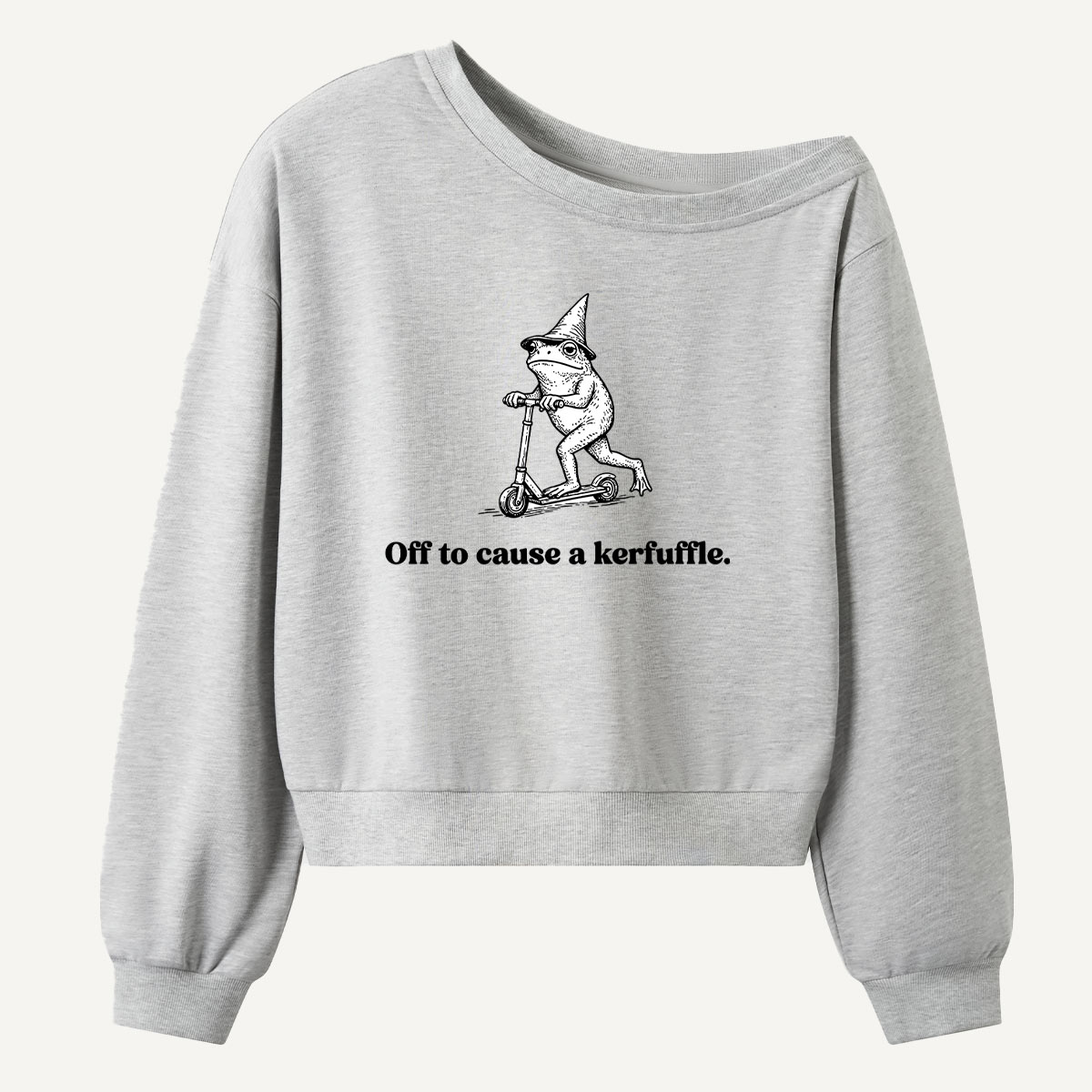 Off To Cause A Kerfuffle Little Troublemaker Women Off Shoulder Sweatshirt