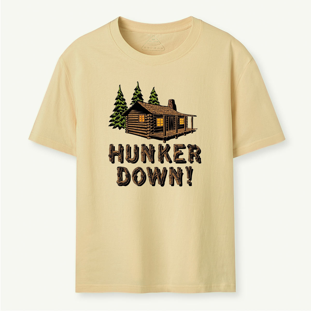 Hunker Down Log Cabin Rustic Retreat T-Shirt