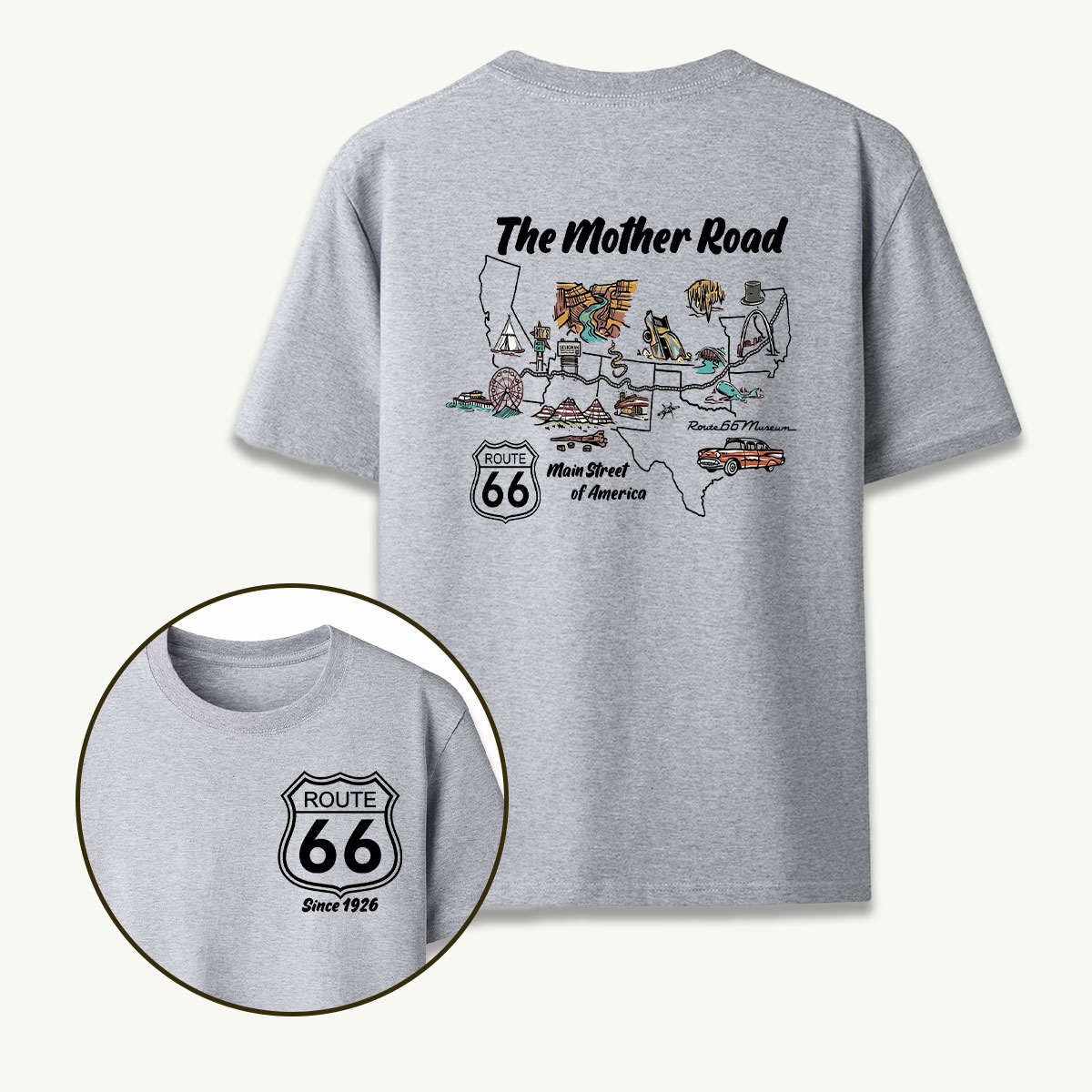 Route 66 Map T-Shirt