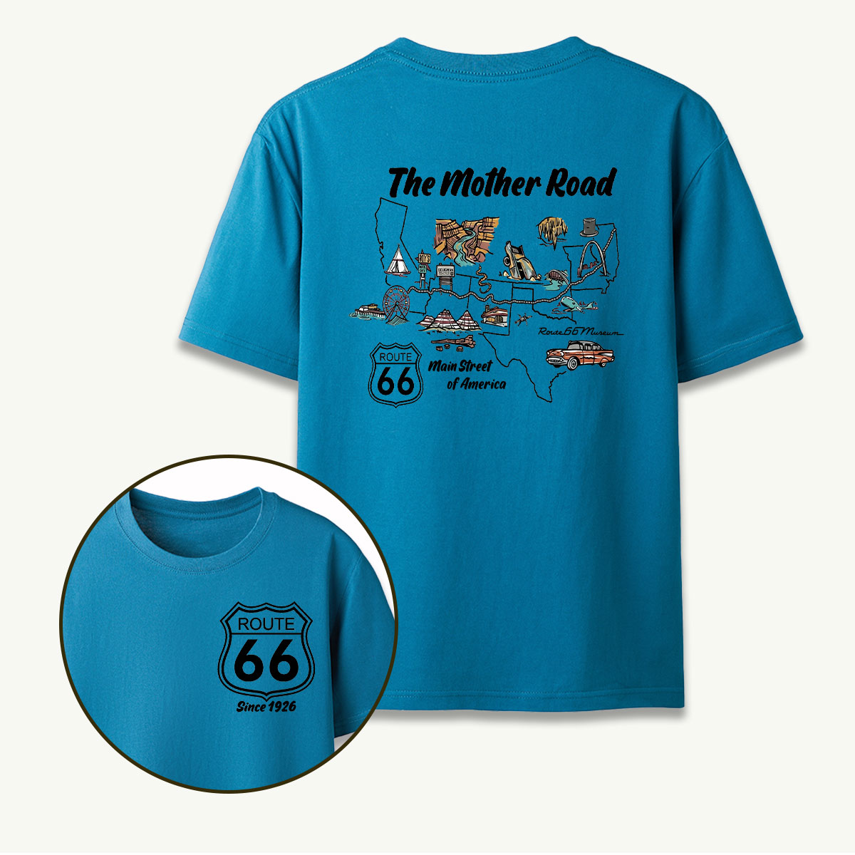 Route 66 Map T-Shirt