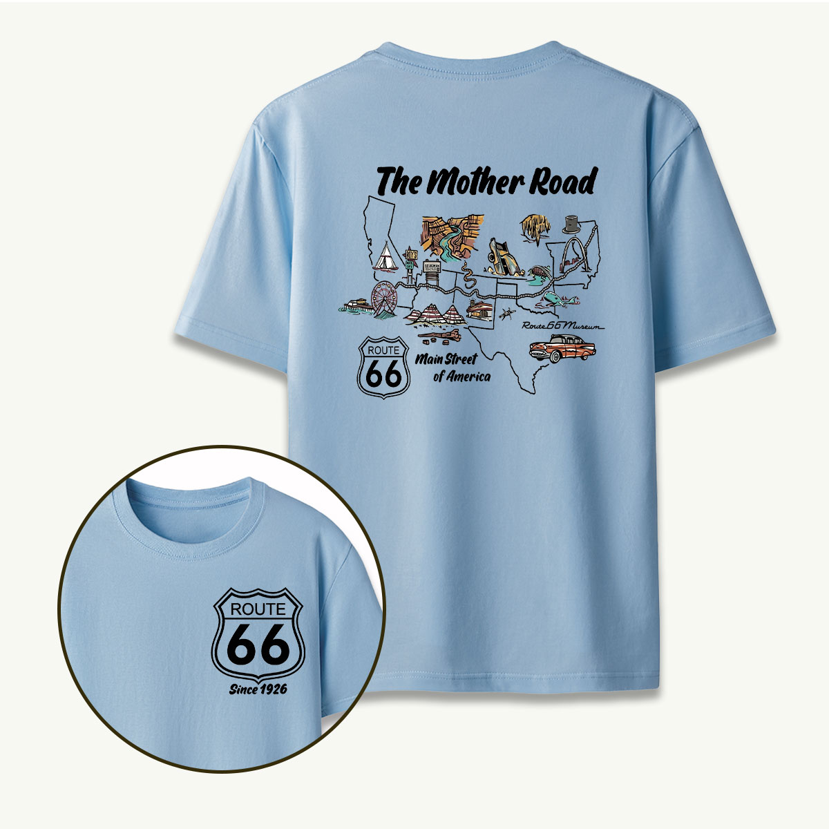 Route 66 Map T-Shirt