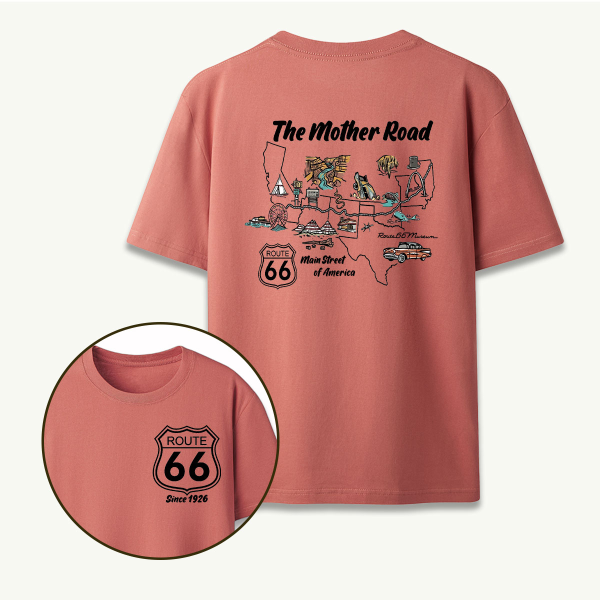 Route 66 Map T-Shirt