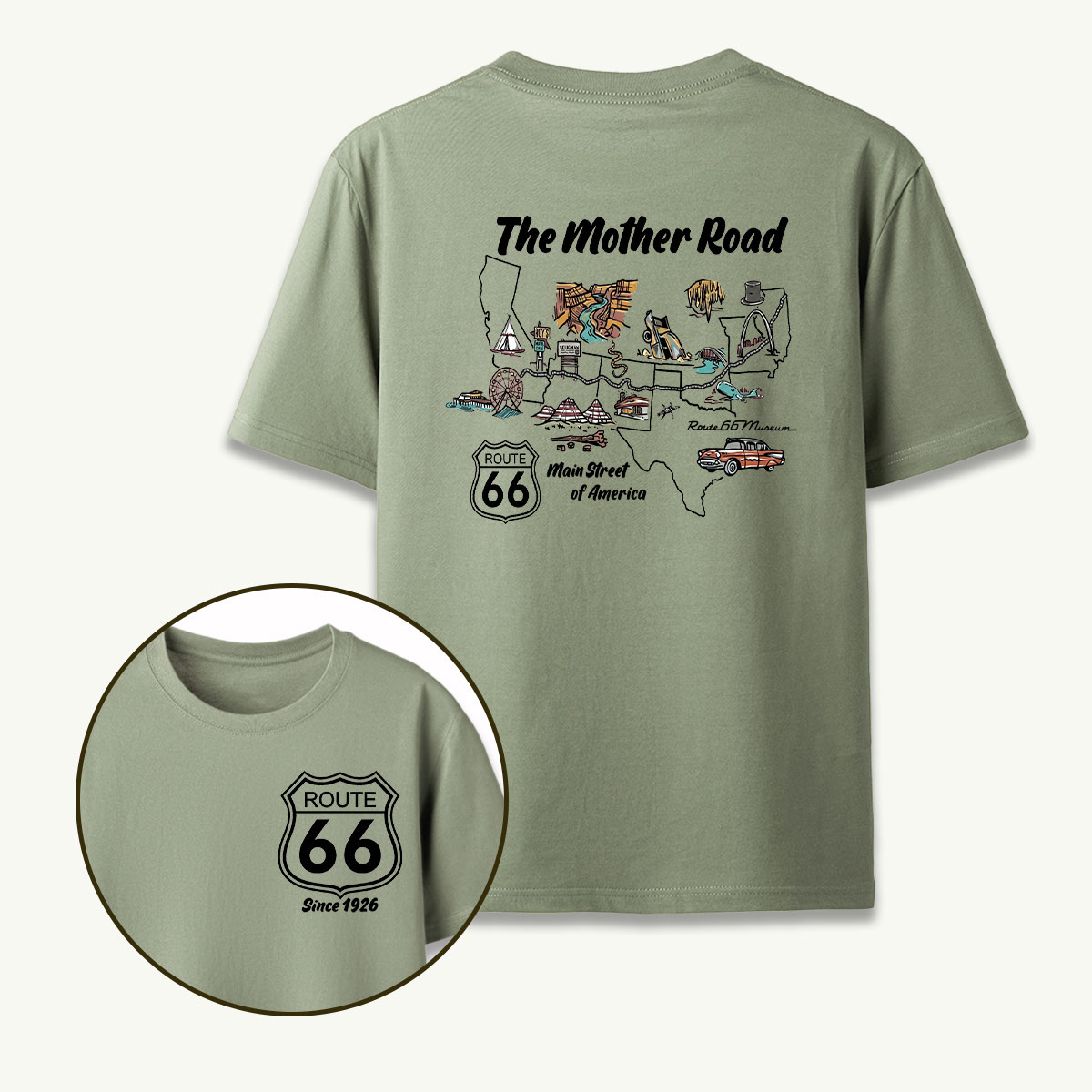 Route 66 Map T-Shirt