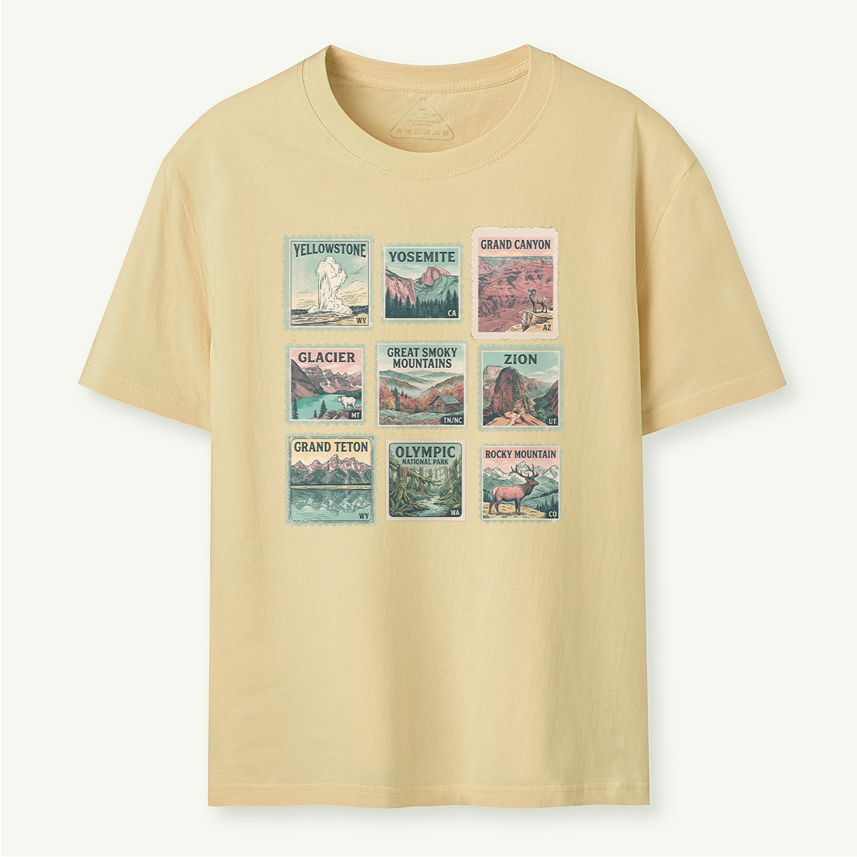National Park Retro Nature Stamp Collection T-Shirt