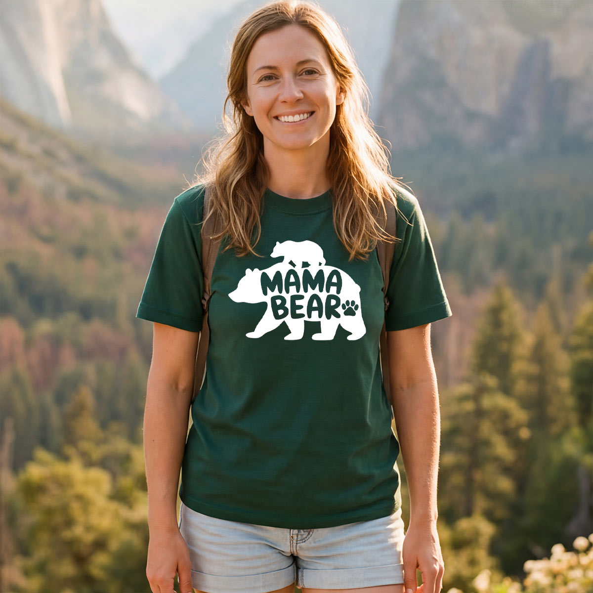 Adorable Mama Bear Silhouette T-Shirt