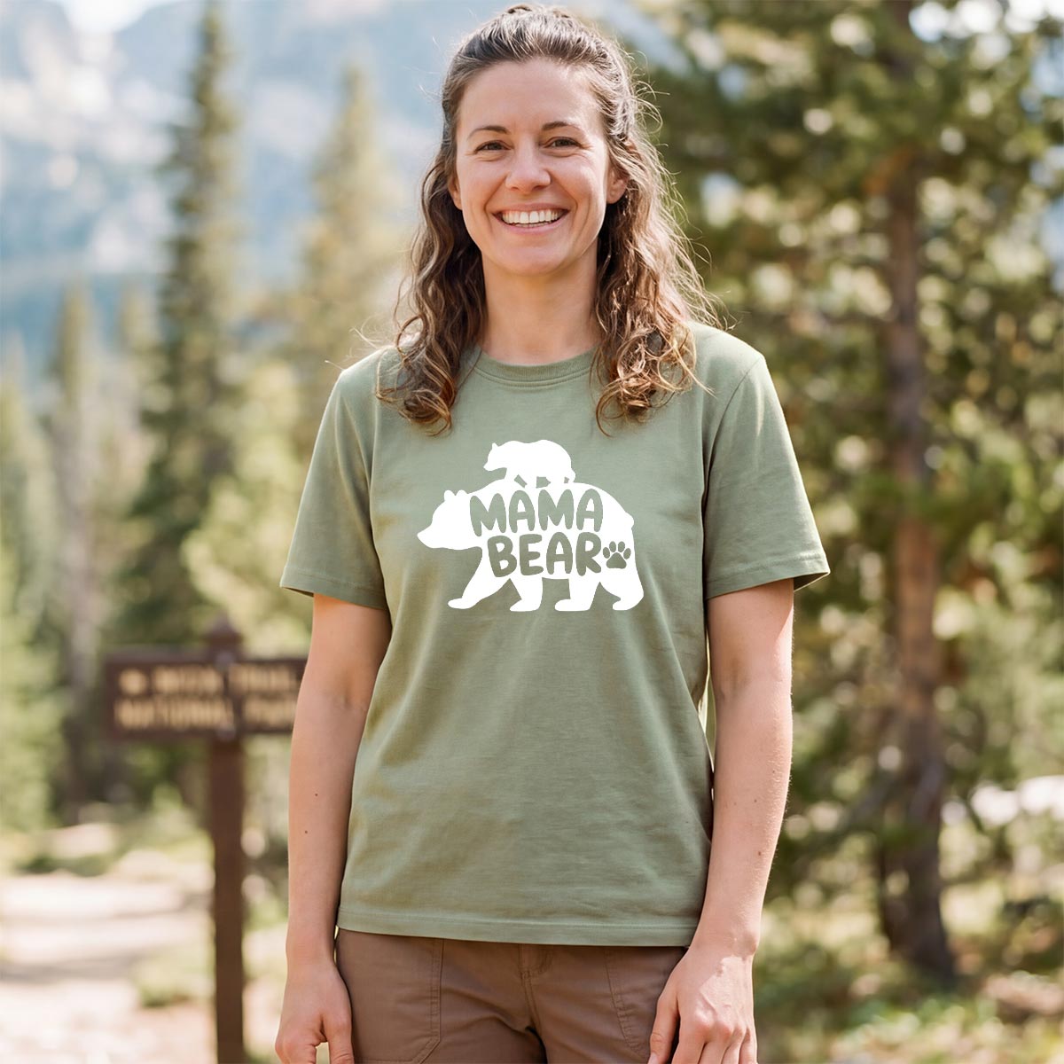 Adorable Mama Bear Silhouette T-Shirt